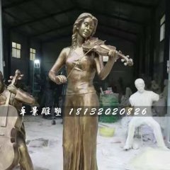 拉小提琴雕塑，玻璃鋼人物雕塑