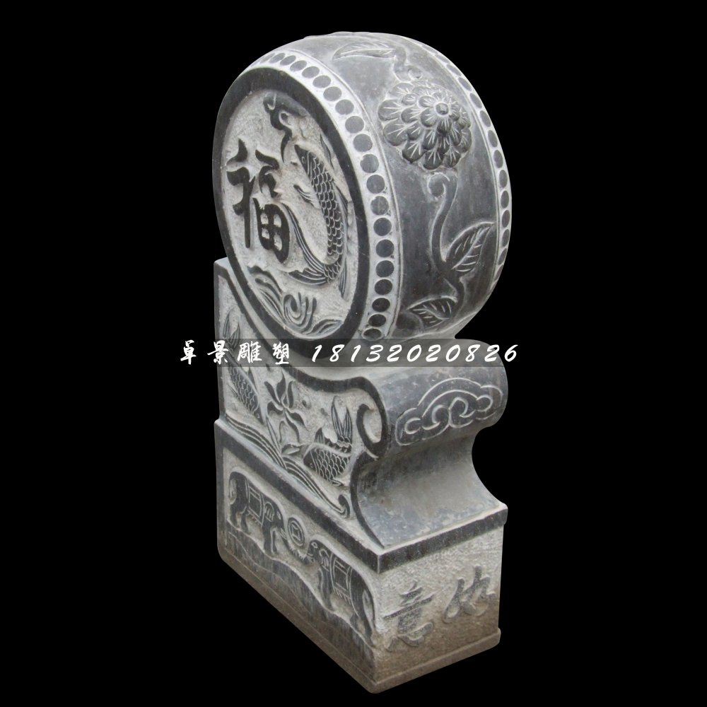 仿古石門墩，青石門墩 (2)