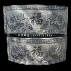 青石水缸雕塑，仿古石雕