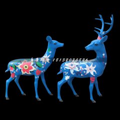 彩繪小鹿雕塑，玻璃鋼動(dòng)物