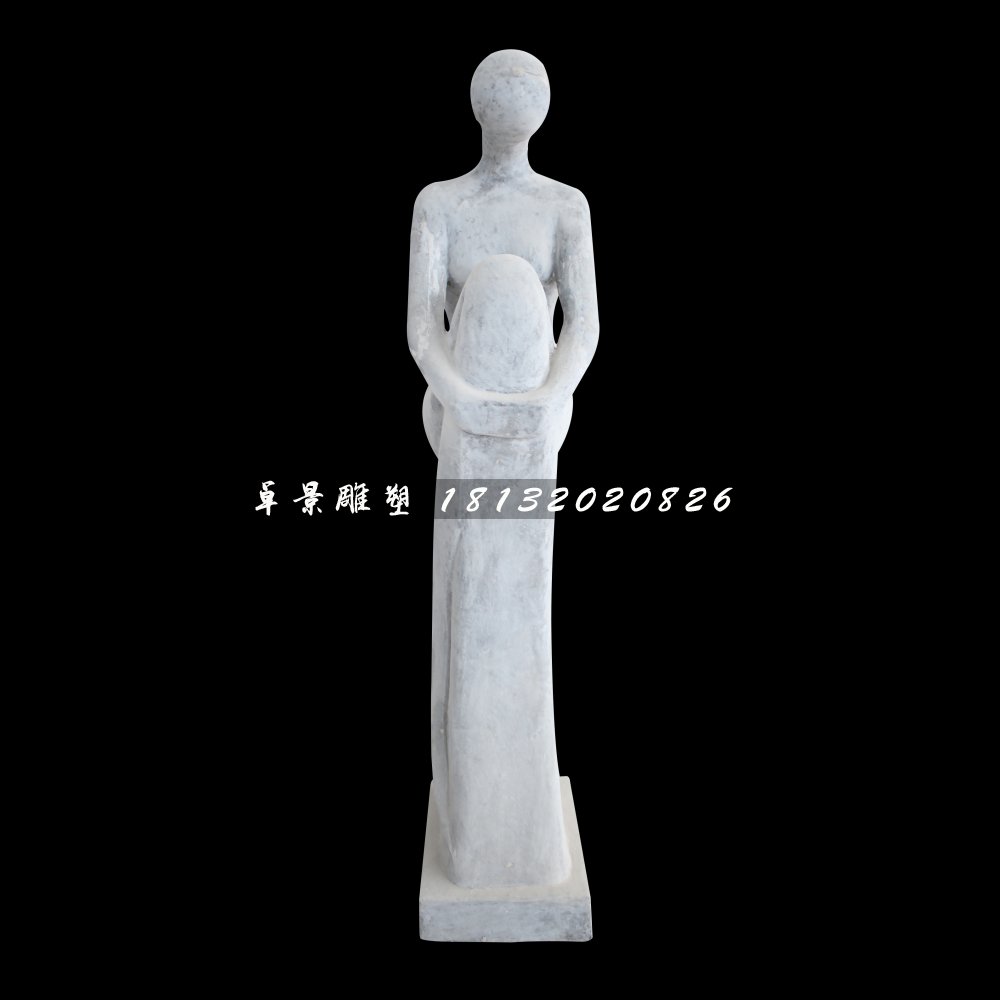 沉思的少女石雕，公園抽象人物石雕 (2)