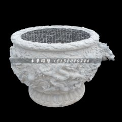 水缸石雕，圓形水缸石雕
