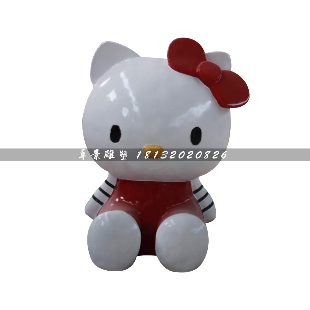 hellokitty貓雕塑，玻璃鋼卡通貓 (2)