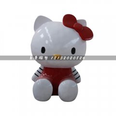 hellokitty貓雕塑，玻璃鋼卡通貓