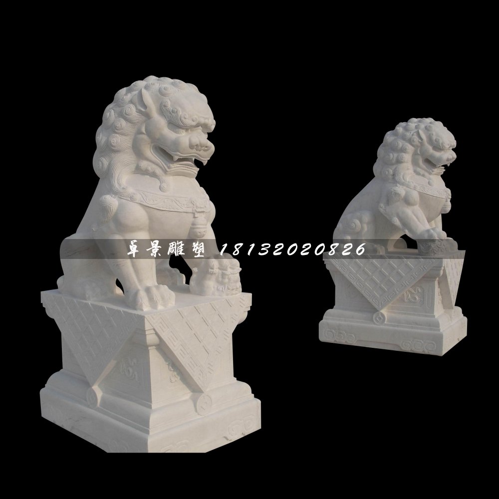 石獅子，石雕動物雕塑 