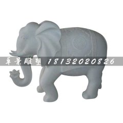 泰國(guó)大象雕塑，漢白玉石雕大象