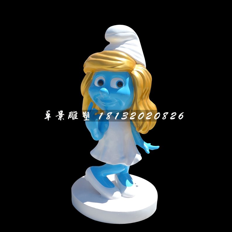 藍(lán)精靈雕塑，卡通玻璃鋼雕塑 (3)