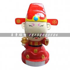 玻璃鋼卡通雕塑，卡通小財神