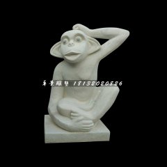 石雕小猴子，公園動(dòng)物石雕