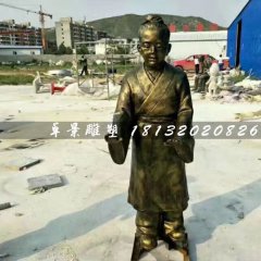 孔融讓梨雕塑，玻璃鋼仿銅人物