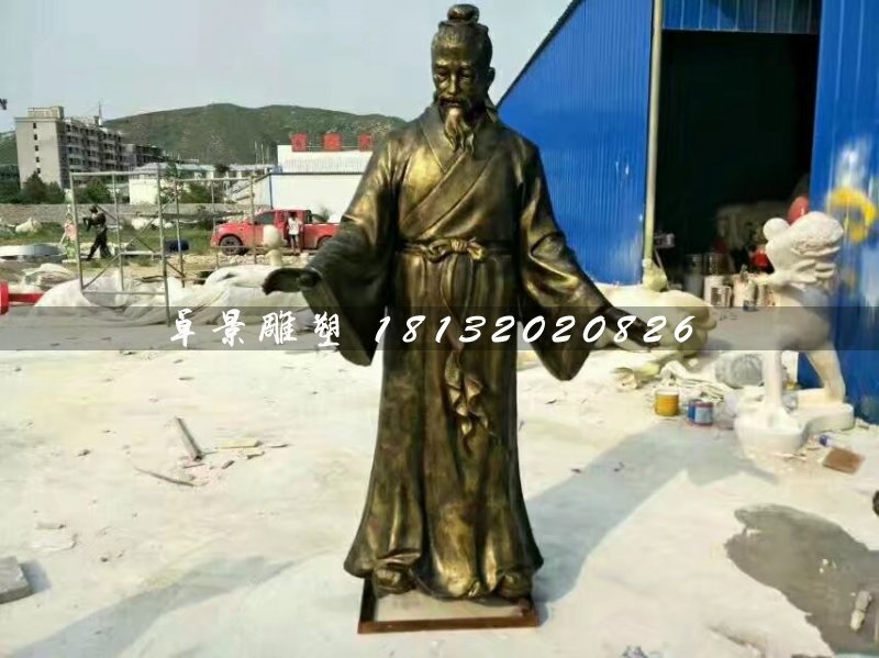 孔融讓梨雕塑，玻璃鋼仿銅人物 (3)