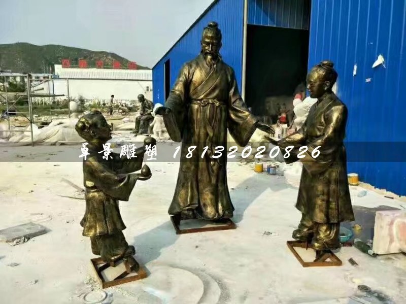 孔融讓梨雕塑，玻璃鋼仿銅人物 (2)