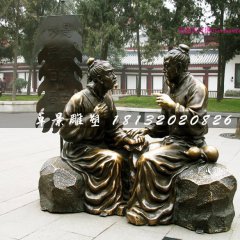 望聞問切銅雕，古代人看病銅雕