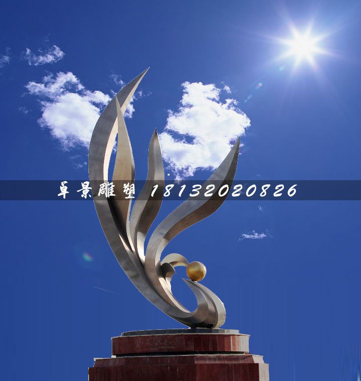 抽象鳳凰雕塑,不銹鋼廣場(chǎng)雕塑 (2)