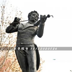 拉小提琴銅雕，西方人物銅雕