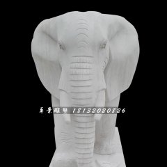 吉祥如意象石雕，廣場(chǎng)漢白玉大象雕塑