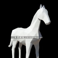 抽象馬雕塑，玻璃鋼白馬雕塑