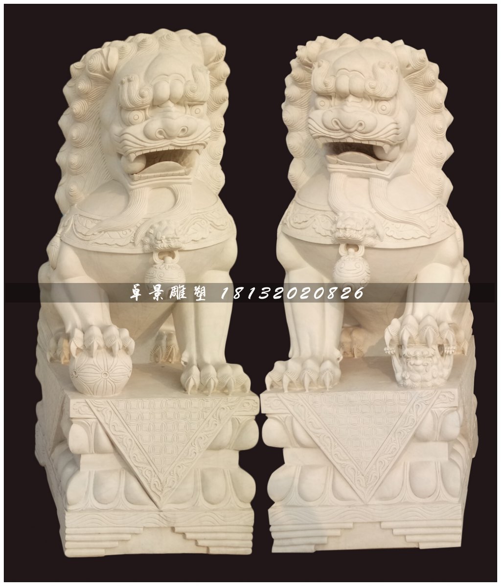 北京獅石雕，漢白玉北京獅