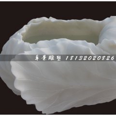 白菜水盆，漢白玉白菜水盆