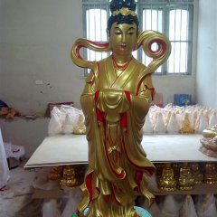 龍女雕塑，玻璃鋼仿銅神仙雕塑