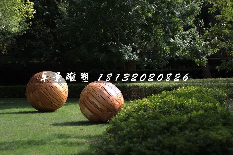 燈籠球銅雕，公園景觀雕塑