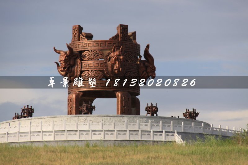 抽象銅鼎，廣場大型銅鼎