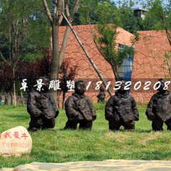 公園小孩銅雕，小品銅雕