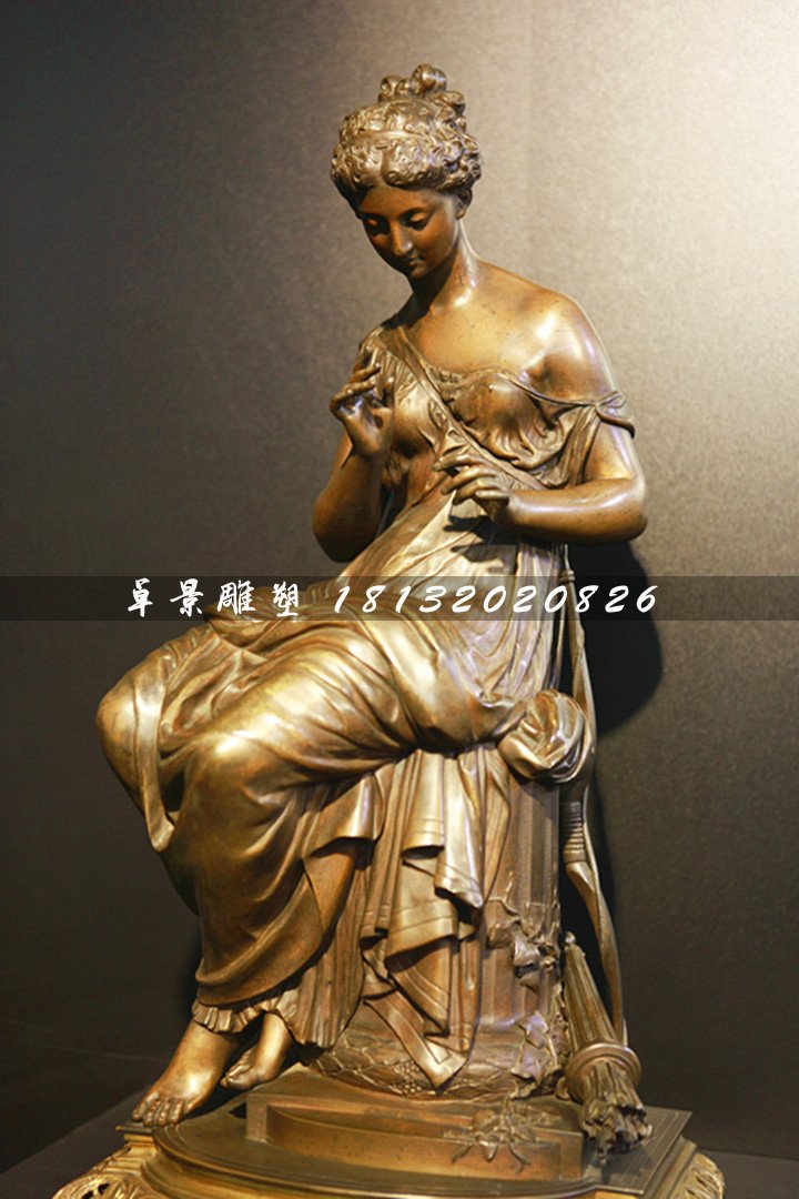 西方美女銅雕，公園人物銅雕 (2)