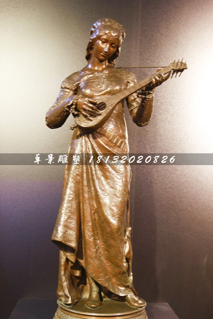 西方美女銅雕，公園人物銅雕 (1)