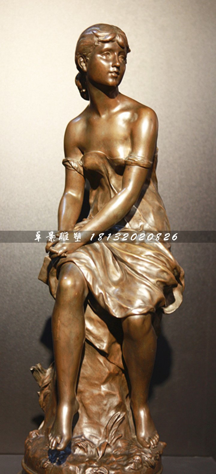 西方美女銅雕，公園人物銅雕 (3)