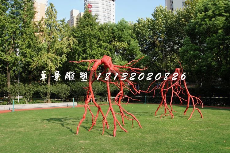 樹根雕塑，公園玻璃鋼景觀雕塑