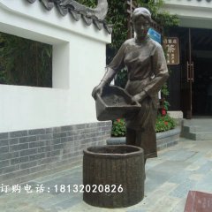采茶銅雕，廣場采茶小品雕塑