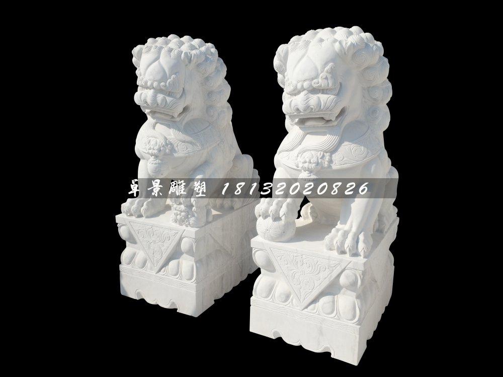 北京獅石雕，漢白玉獅子 (2)