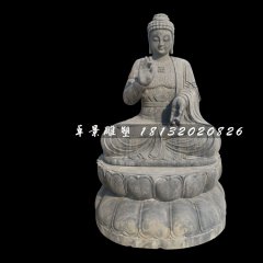 如來(lái)佛石雕，青石坐式佛像