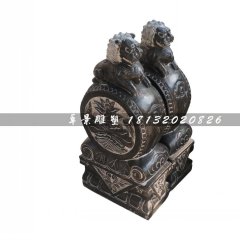 獅子門墩，仿古抱鼓石