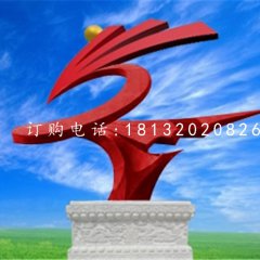 不銹鋼展翅雕塑，企業(yè)抽象雕塑