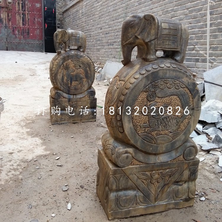 小象石門墩，門枕石