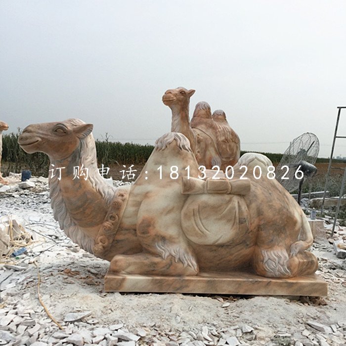 駱駝石雕，晚霞紅動(dòng)物雕塑