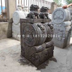 獅子抱鼓石，仿古門墩