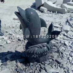 青石海豚石雕，動物石雕