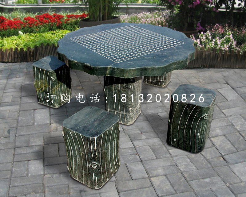 石桌椅，公園下棋桌子石雕