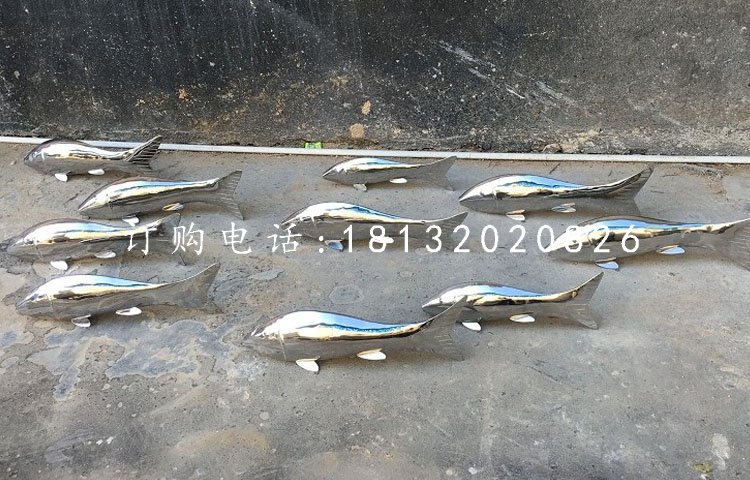 小魚雕塑，不銹鋼動物雕塑 (3)