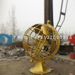 校園地球儀雕塑，不銹鋼景觀雕塑