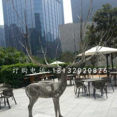 馴鹿雕塑，不銹鋼創(chuàng)意動(dòng)物雕塑