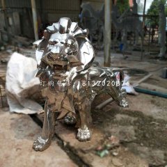 西洋獅雕塑，不銹鋼動(dòng)物雕塑