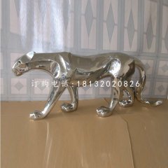 不銹鋼豹子，動(dòng)物雕塑