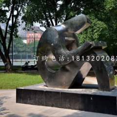 不銹鋼讀書(shū)雕塑，校園抽象人物雕塑