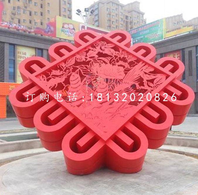 不銹鋼景觀雕塑，中國結(jié)雕塑