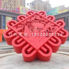 不銹鋼景觀雕塑，中國結(jié)雕塑