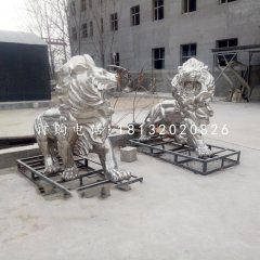 不銹鋼西洋獅，歐式獅子雕塑